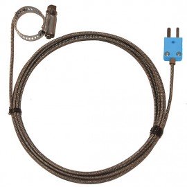Digi-Sense 08469-34 Type-T Hose Clamp Probe with Mini Connector, 10', 0.5 to 1.5" Diameter-