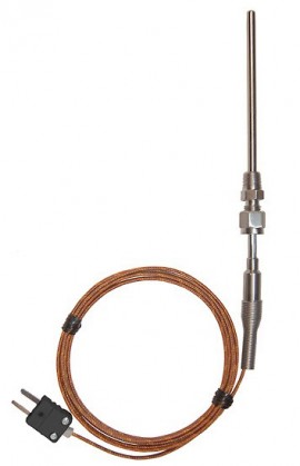 Digi-Sense 08517-70 Type-J Pipe-FTG Probe with Mini Connector, 12&quot;, 0.188&quot; Diameter-