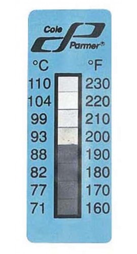 Digi-Sense 09035-10 Irreversible 5 to Point Vertical Temperature Label, 120 to 160&amp;deg;F-