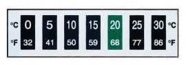 Digi-Sense 09037-09 Reversible 7-Point Horizontal Temperature Label, 140 to 194&amp;deg;F-