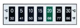 Digi-Sense 09037-09 Reversible 7-Point Horizontal Temperature Label, 140 to 194&amp;deg;F-
