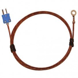 Digi-Sense 18526-19 Type T Bolt On Thermocouple Probe with mini connector, #8 screw, grounded-