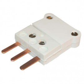 Digi-Sense 18527-84 White ANSI Male RTD Connector, 3-blade-