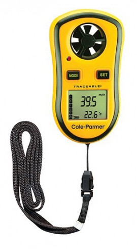 Digi-Sense 37955-50 Traceable Micro-Anemometer/Thermometer, 0 to 5,880 ft/m, -4 to 176&amp;deg;F-