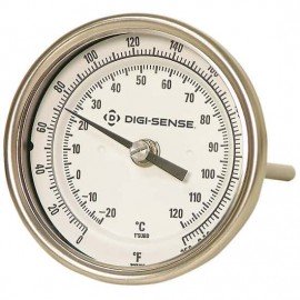 Digi-Sense 90534-04 Silicone-Free Back-Connect Bimetal Thermometer, 50 to 550&amp;deg;F, 12&amp;quot; Stem-