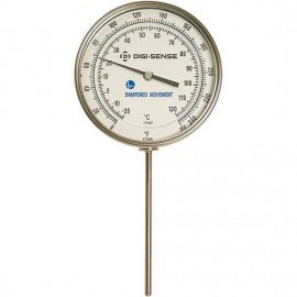Digi-Sense 90550-85 Bottom-Connect Bimetal Thermometer with Dampened Movement, 0 to 250&amp;deg;F, 4&amp;quot; Stem-