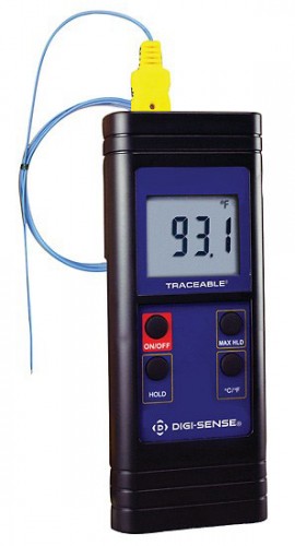 Digi-Sense 91210-07 Traceable Big-Digit Thermocouple Thermometer with Calibration, -58 to 2,000&amp;deg;F-