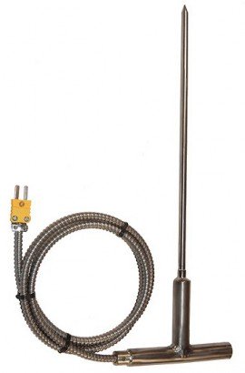 Digi-Sense 93601-84 Type-K Heavy-Duty Probe with Mini Connector, 10", 0.25" Diameter-
