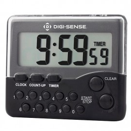 Digi-Sense 94416-00 Push-Button Clock/Timer with Back Clip and Magnet-