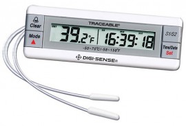 Digi-Sense 94460-61 Traceable 2-Channel Digital Thermometer with 2 Wire Probes, -58 to 158&amp;deg;F-