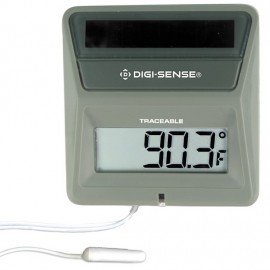 Digi-Sense 94460-75 Traceable Solar-Powered Digital Thermometer with Remote Probe, -58 to 158&amp;deg;F-