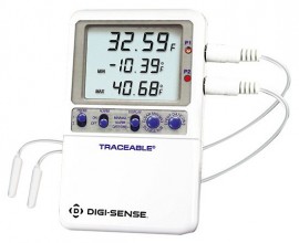 Digi-Sense 94460-91 Traceable High-Accuracy Thermometer with 2 Bullet Probes, -58 to 158&amp;deg;F-