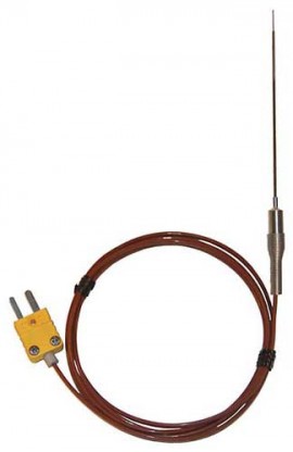 Digi-Sense WD-08117-60 Low-Mass Straight-Shaft Surface Thermocouple Probe, Type K-