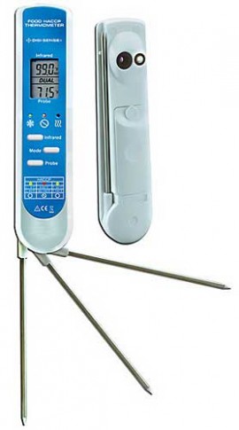 Digi-Sense WD-35625-41 Economic 2-in-1 Waterproof Infrared and Probe Thermometer-