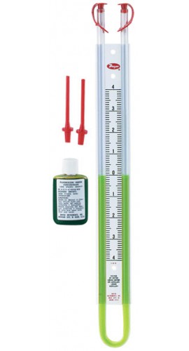 Dwyer 1221-12-D U-Tube Manometer (6-0-6&quot;w.c.) using red gauge fluid-