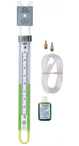 Dwyer 1223-M200-D U-Tube Manometer (100-0-100mm w.c.) using red gauge fluid-