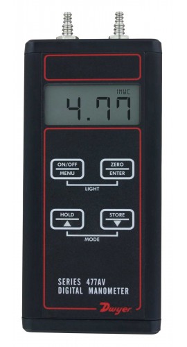 Dwyer 477AV-7 Digital Manometer, 0 to 100 psi-