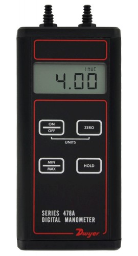 Dwyer 478A-0 Digital Differential Manometer (-4 to 4&quot;w.c.)-