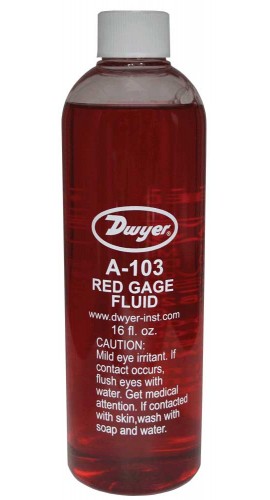 Dwyer A-103 Red Gauge Fluid (1 pt) with .826 sp.gr.-