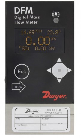 Dwyer DFM-43010-V-ALA2 Digital Flow Meter, 0 to 5 l/min-