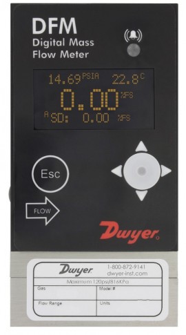 Dwyer DFM-48010-V-ALA2 Digital Flow Meter, 0 to 10 l/min-