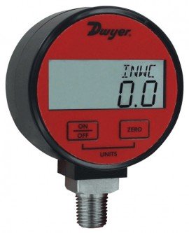 Dwyer DPGA-00 Digital Pressure Gauge for Air/Gas with 1% Accuracy, -30&quot;Hg to 0 psi-