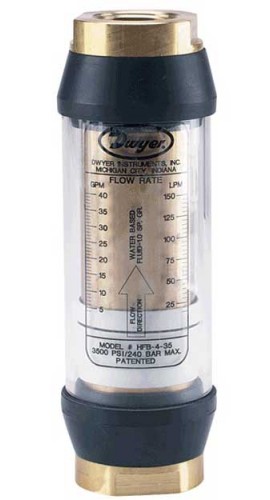 Dwyer HFL-2-05 In-Line Oil Flow Monitor, 0.5 to 5GPM-