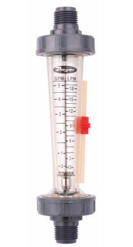 Dwyer LFMC-08-A2 Flow Meter, 0.5-5 GPM/1.8-18 LPM, 1/2" MNPT-