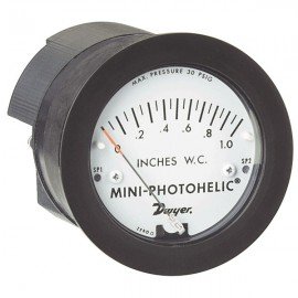 Dwyer MP-060 Mini-Photohelic, Pressure Switch/Gauge, 0/60"w.c.-