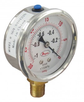 Dwyer SGY-D10122N Pressure Gauge, 0 to 30&quot; Hg (-100 to 0 kPa)-