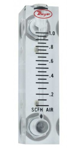 Dwyer VFA-1-SS Flow Meter, 2" Scale, 0.1-1 SCFH Air, SS Wetted-