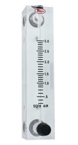Dwyer VFB-53-SSV-PF Flow Meter, 4&quot; Scale, 10-100 SCFH Air, SS Valve, Pointer Flag-