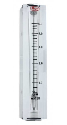 Dwyer VFB-67-EC Flow Meter, 4" Scale, 1-20 LPM Air, End Connection-