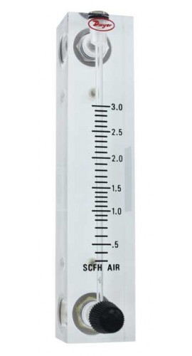 Dwyer VFB-68-BV Flow Meter, 4" Scale, 3-30 LPM Air, Brass Valve-