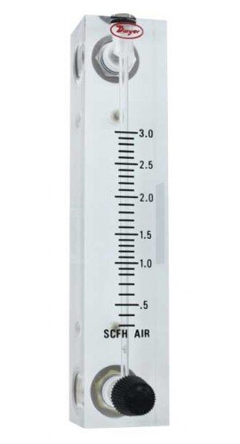 Dwyer VFB-81-BV Flow Meter, 4" Scale, 6-60 GPH Water, Brass Valve-