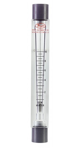Dwyer VFC-142-EC Flow Meter, 5&quot; Scale, 1-10 GPM Water, End Connection-