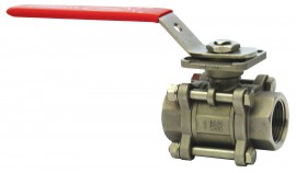 Dwyer WE02-HHD00 3-Piece Stainless Steel Ball Valve, 2", Manual Hand Lever-