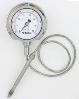 Dynisco PG442R-10M-12/30 Mechanical Pressure Gauge, rigid snout with flexible stem, 12&amp;quot;-