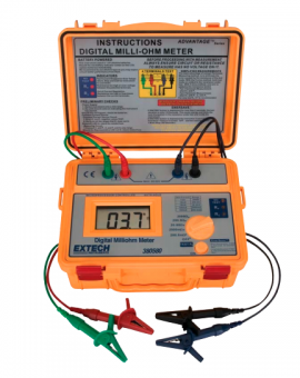 Extech 380580 High Accuracy Battery Powered Milliohm Meter-