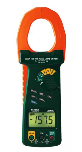 Extech 380926 True RMS AC/DC Clamp Meter, 2000A-