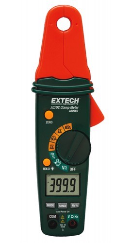 Extech 380950-NIST Mini Clamp Meter, 80 A AC/DC,-