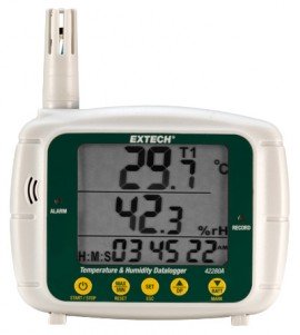 Extech 42280A Temperature and Humidity Data Logger, -4 to 158&amp;deg;F, 0 to 100% RH-