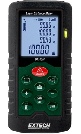 Extech DT100M Laser Distance Meter, 100M-