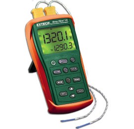 Extech EA15EasyView Dual Input Thermocouple Thermometer/Data Logger,  -