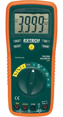 Extech EX430A-NIST 11 Function True RMS Professional Multimeter,  -