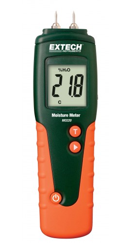 Extech MO220 Wood Moisture Detector with Remote Hand Press Probe-