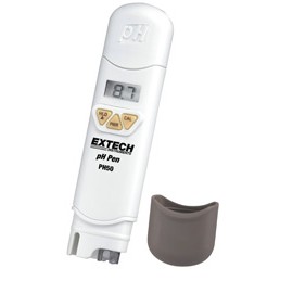 Extech PH50 Waterproof pH Pen, 2 to 12pH Range-