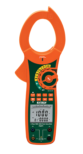 Extech PQ2071 True RMS AC Power Clamp Meter, 1000 A-