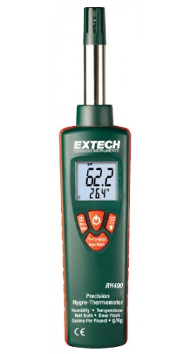 Extech RH490 Hygro-Thermometer with Grains Per Pound Display-