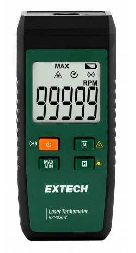 Extech RPM250W Laser Tachometer, 10 to 99,999 RPM-